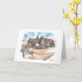 ナラガンセットタワーズ、コーストガードハウスペンとインク カード (黄色い花)