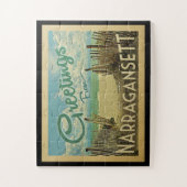 ナラガンセットビーチヴィンテージトラベル ジグソーパズル (縦)