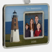 ナラガンセットポイントジュディスライトハウス シルバープレートフレームオーナメント (右)