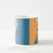 ナラガンセットロードアイランドの地図 コーヒーマグカップ (中央)