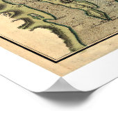 ナラガンセット湾の地図1777 ポスター (角)