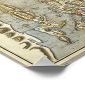 ナラガンセット湾地形図 ポスター (角)