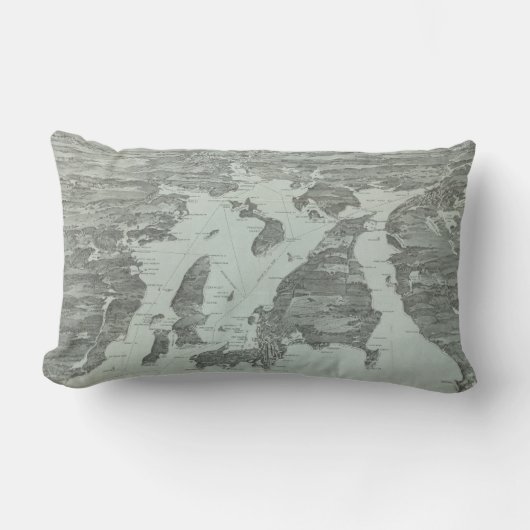 ナラガンセト湾(1907年)のヴィンテージの絵解き地図 ランバークッション (正面)