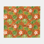 ナラニハワイアントロピカルガーデンコーラル フリースブランケット (正面(横))