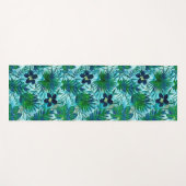 ナラニハワイアントロピカルガーデンリバースティール(緑がかった色) ヨガマット (正面(横))