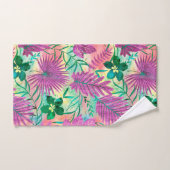 ナラニハワイアントロピカルガーデン明るい赤紫色 バスタオルセット (ハンドタオル)