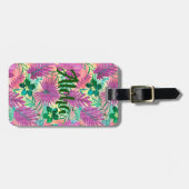 ナラニハワイアントロピカルガーデン明るい赤紫色 ラゲッジタグ (正面横)