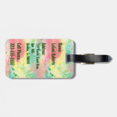 ナラニハワイアントロピカルガーデン明るい赤紫色 ラゲッジタグ (裏面横)