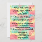 ナラニハワイアントロピカルガーデン明るい赤紫色 招待状 (裏面)