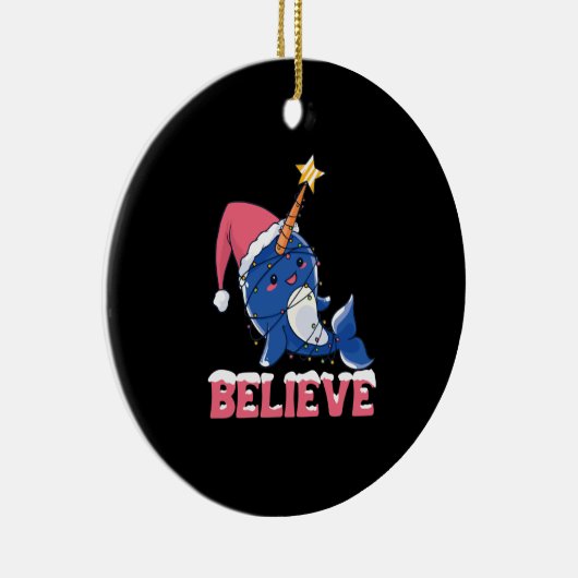 ナラ信じフィルクリスマス雪の妖精のライト セラミックオーナメント (右)