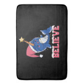 ナラ信じフィルクリスマス雪の妖精のライト バスマット (正面縦)