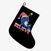 ナラ信じフィルクリスマス雪の妖精のライト ラージクリスマスストッキング (正面 (吊り時))