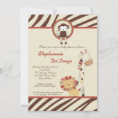 ナリジャングルズーアニマルレックスベビーシャワー招待状 招待状 (正面)