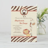 ナリ ジャングル ズー アニマル レックス ベイビー シャワー 招待状 (スタンド正面)