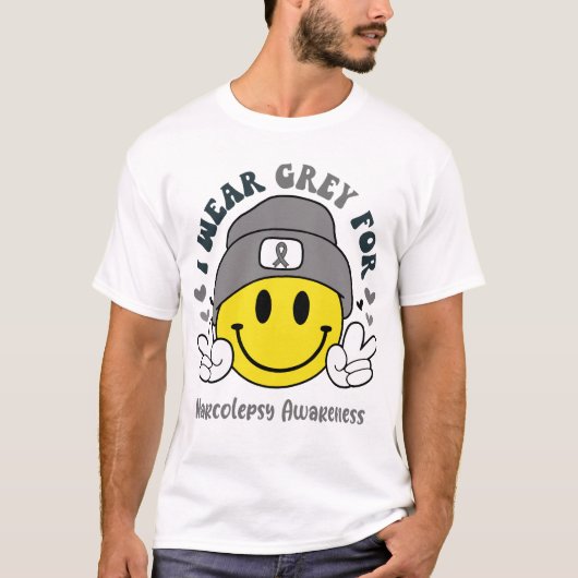 ナルコレプシー認識度リボンのサポートギフト Tシャツ (正面)