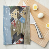 ナルサカラフルクという町の建築 キッチンタオル (四つ折り)