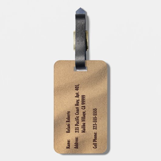 ナルサーフハワイアンビーチラゲージタグ ラゲッジタグ (裏面縦)