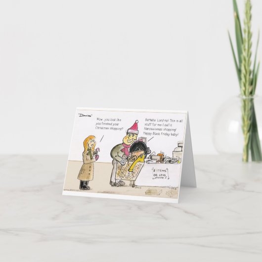 ナルシシメリース | おもしろいDimwitzクリスマスカード シーズンカード (正面)