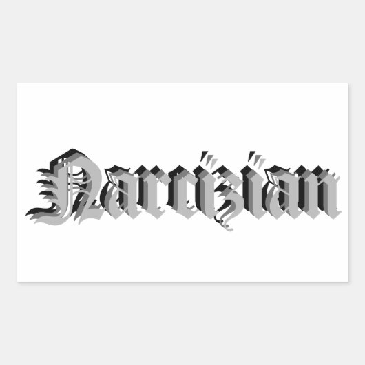 ナルシジアンネームのシール 長方形シール (正面)