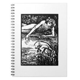 ナルシスエミールアルダーヴィンテージウッドカットプリント ノートブック