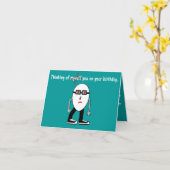 ナルシストおもしろいのヒップスター卵誕生日カードギフト カード (黄色い花)