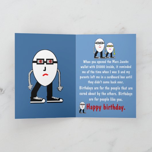 ナルシストおもしろいのヒップスター卵誕生日カードギフト カード (内部)