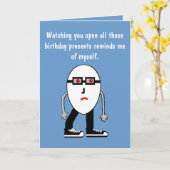 ナルシストおもしろいのヒップスター卵誕生日カードギフト カード (黄色い花)