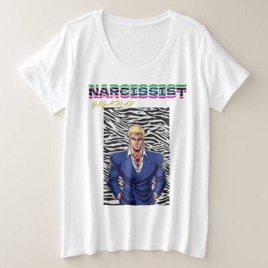 ナルシスト ギガチャド プラスサイズTシャツ (デザイン正面)