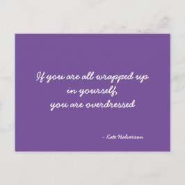 ナルシズム引用文紫と白 ポストカード