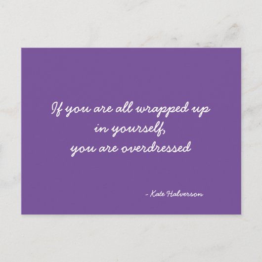 ナルシズム引用文紫と白 ポストカード (正面)
