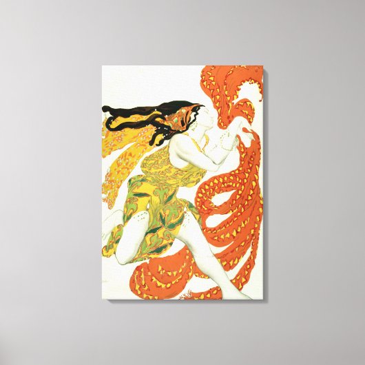 「ナルシセ」のバッカントの衣装デザイン キャンバスプリント (正面)