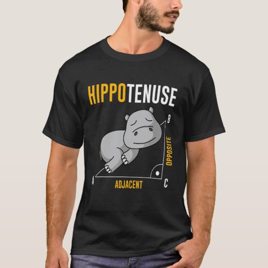 ナルド 馬 カバ 斜辺 代数 数学教師 Tシャツ (正面)