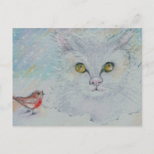 ナルニアは、不安なクリスマス休戦の中でロビンを見る シーズンポストカード (正面)