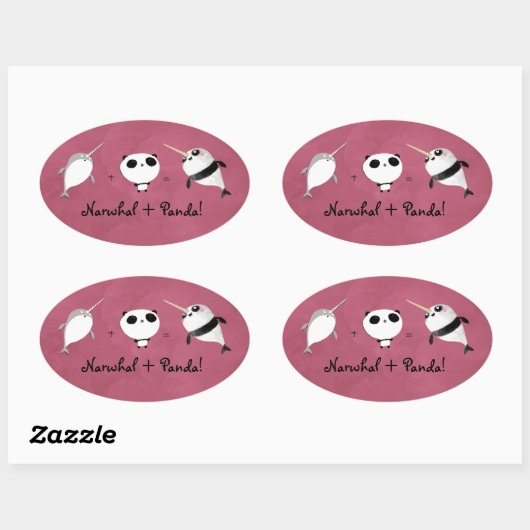 ナルファルとパンダ! 楕円形シール (シート)