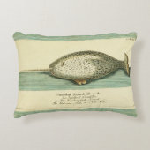 ナルファルアンティークホエールウォーター色科学アート アクセントクッション (正面)