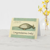 ナルファルアンティークホエールウォーター色科学アート カード (黄色い花)