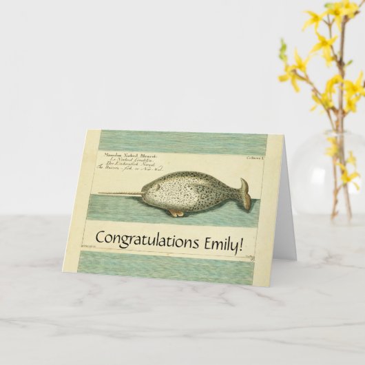 ナルファルアンティークホエールウォーター色科学アート カード (黄色い花)