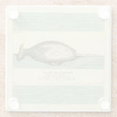 ナルファルアンティークホエールウォーター色科学アート ガラスコースター (裏面)