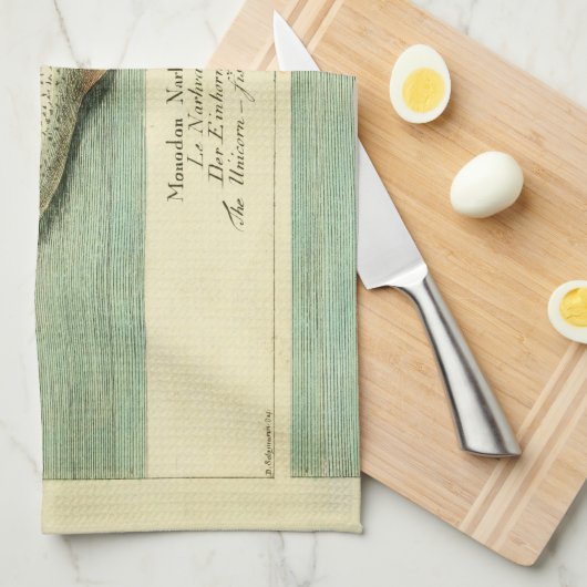 ナルファルアンティークホエールウォーター色科学アート キッチンタオル (四つ折り)