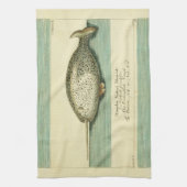 ナルファルアンティークホエールウォーター色科学アート キッチンタオル (縦)