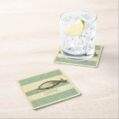 ナルファルアンティークホエールウォーター色科学アート スクエアペーパーコースター (インサイチュ)