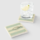 ナルファルアンティークホエールウォーター色科学アート ストーンコースター (横)