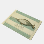 ナルファルアンティークホエールウォーター色科学アート ドアマット (アングル)