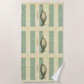 ナルファルアンティークホエールウォーター色科学アート ビーチタオル (正面)