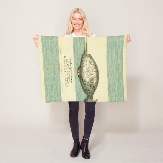 ナルファルアンティークホエールウォーター色科学アート フリースブランケット (インサイチュ)