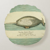 ナルファルアンティークホエールウォーター色科学アート ラウンドクッション (正面)