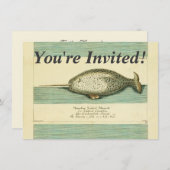 ナルファルアンティークホエールウォーター色科学アート 招待状 (正面/裏面)