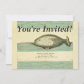 ナルファルアンティークホエールウォーター色科学アート 招待状 (正面)