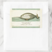 ナルファルアンティークホエールウォーター色科学アート 長方形シール (バッグ)