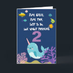 ナルファルパーソナライズされたネーム誕生日 カード<br><div class="desc">ナルファルテーマの誕生日パーティーは、海のアドロビール紫のナルファルのユニコーンとパーソナライズされた誕生日カードなしで完了していない。プレート、ナプキン、バナー、その他のアクセサリーの調整のために私たちの店をチェック。#narwhal #narwhalbirthday</div>